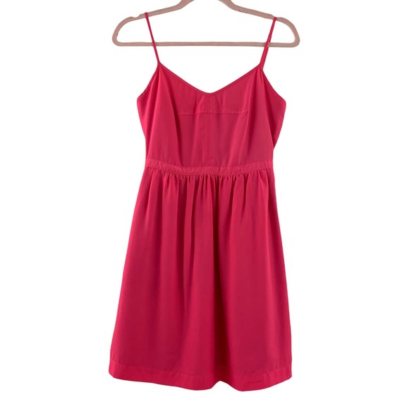 J.CREW Hot Pink Spaghetti Strap Mini Dress 0 - Picture 10 of 11